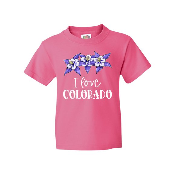 Inktastic I Love Colorado Columbine Flowers Youth T-Shirt