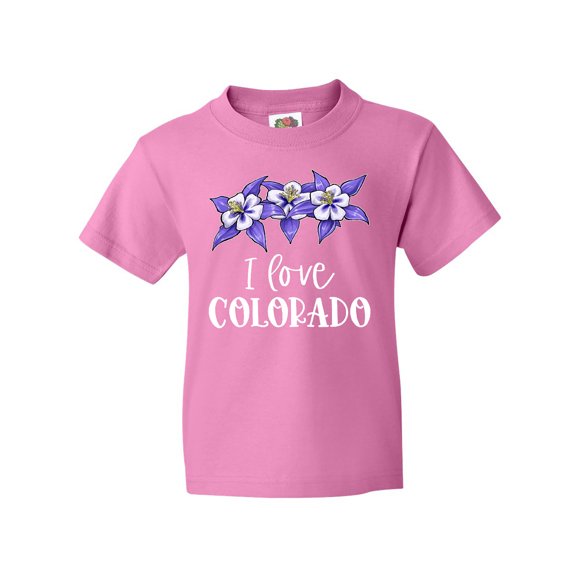 Inktastic I Love Colorado Columbine Flowers Youth T-Shirt