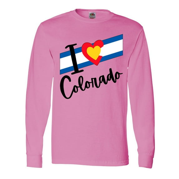 Inktastic I Love Colorado with Heart Flag Long Sleeve T-Shirt