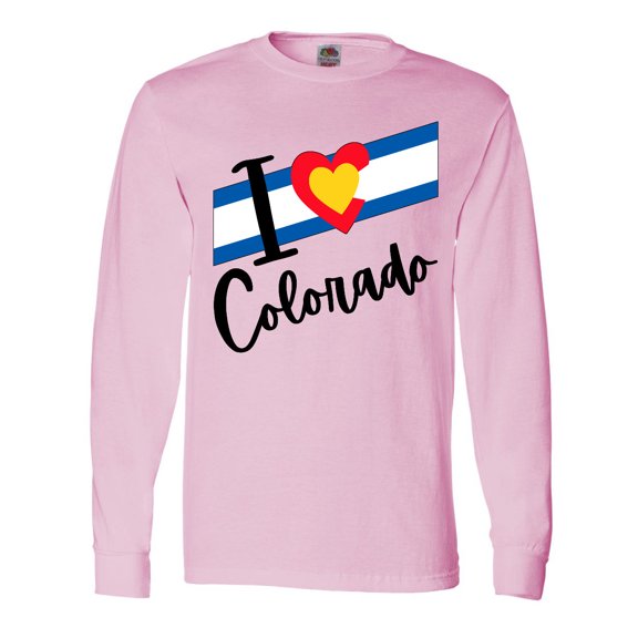 Inktastic I Love Colorado with Heart Flag Long Sleeve T-Shirt