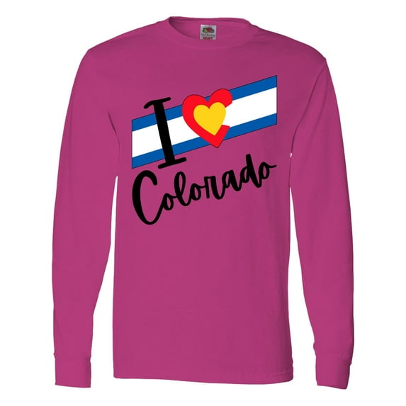 Inktastic I Love Colorado with Heart Flag Long Sleeve T-Shirt