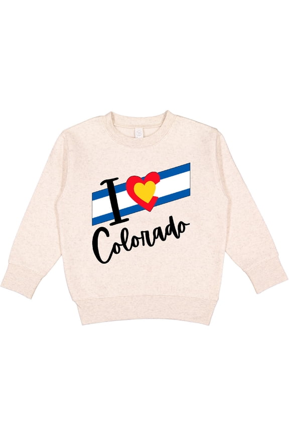 I Love Colorado with Heart Flag Toddler Sweatshirt