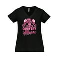thumbnail image 1 of Inktastic I Love Country Music Cowgirl Women's Plus Size V-Neck T-Shirt, 1 of 5