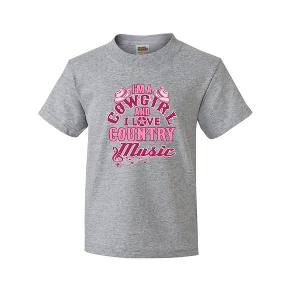 Inktastic I Love Country Music Cowgirl Youth T-Shirt