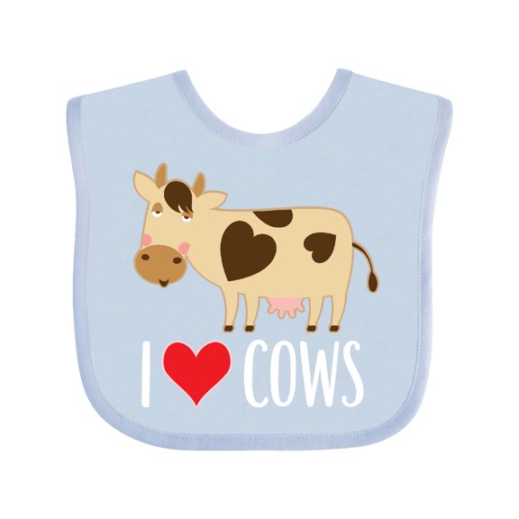 Inktastic I Love Cows Dairy Farmer Boys or Girls Baby Bib