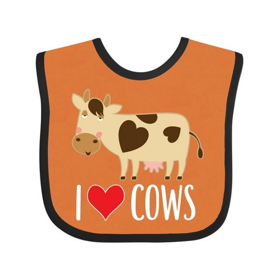 Inktastic I Love Cows Dairy Farmer Boys or Girls Baby Bib
