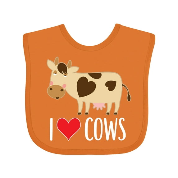 Inktastic I Love Cows Dairy Farmer Boys or Girls Baby Bib