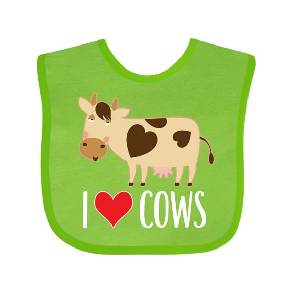 Inktastic I Love Cows Dairy Farmer Boys or Girls Baby Bib
