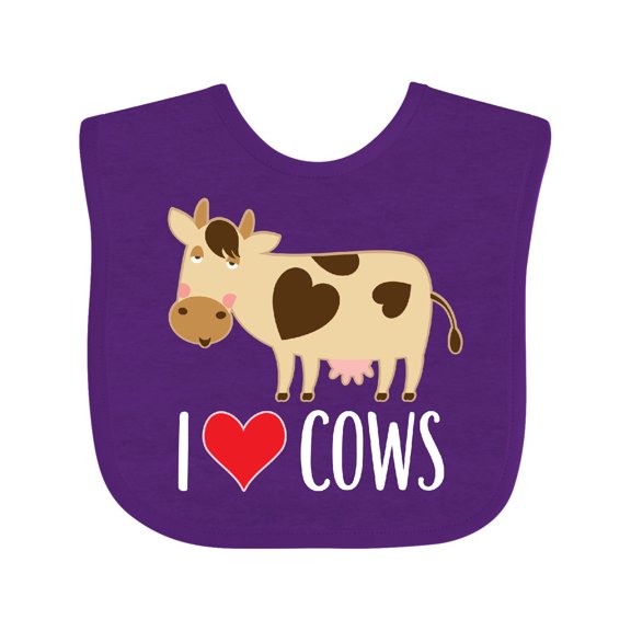 Inktastic I Love Cows Dairy Farmer Boys or Girls Baby Bib