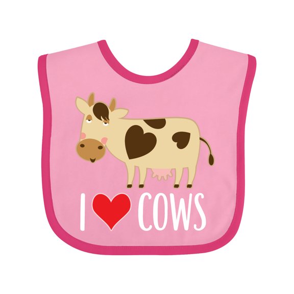 Inktastic I Love Cows Dairy Farmer Boys or Girls Baby Bib