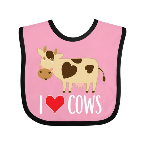 Inktastic I Love Cows Dairy Farmer Boys or Girls Baby Bib