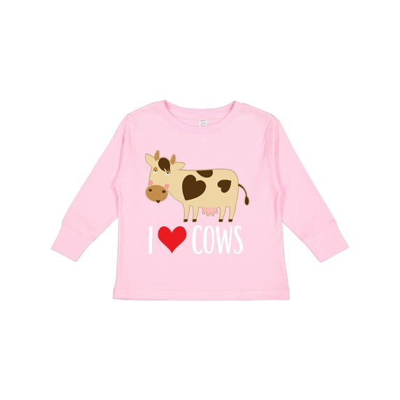 Inktastic I Love Cows Dairy Farmer Boys or Girls Long Sleeve Toddler T-Shirt