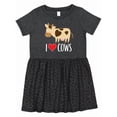 thumbnail image 1 of Inktastic I Love Cows Dairy Farmer Girls Toddler Dress, 1 of 5