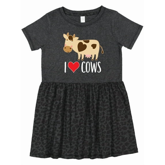 Inktastic I Love Cows Dairy Farmer Girls Toddler Dress