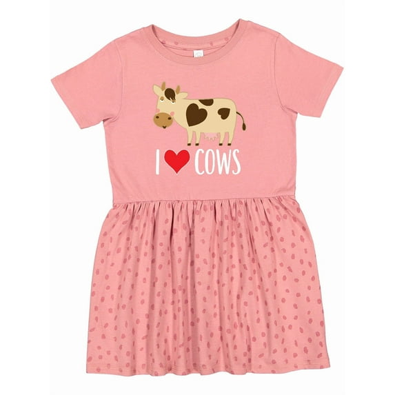 Inktastic I Love Cows Dairy Farmer Girls Toddler Dress
