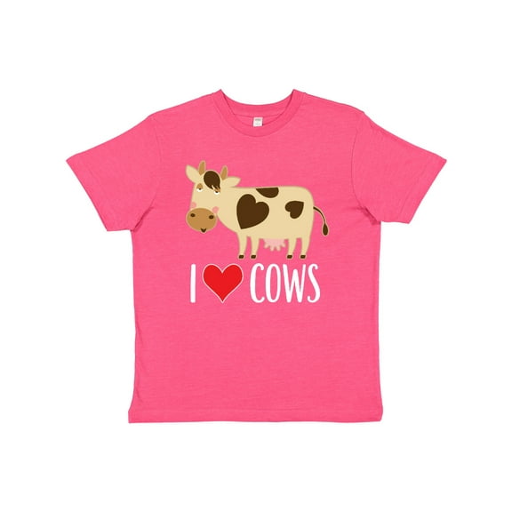 Inktastic I Love Cows Dairy Farmer Youth T-Shirt