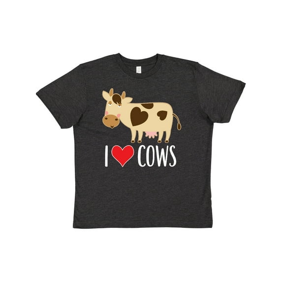 Inktastic I Love Cows Dairy Farmer Youth T-Shirt