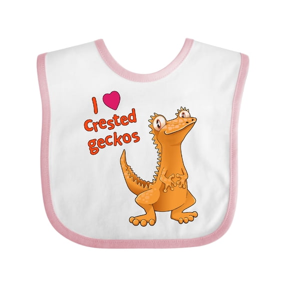 Inktastic I Love Crested Geckos Boys or Girls Baby Bib