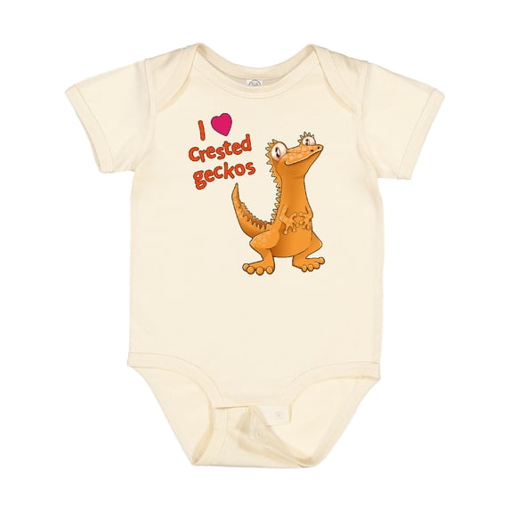 Inktastic I Love Crested Geckos Boys or Girls Baby Bodysuit