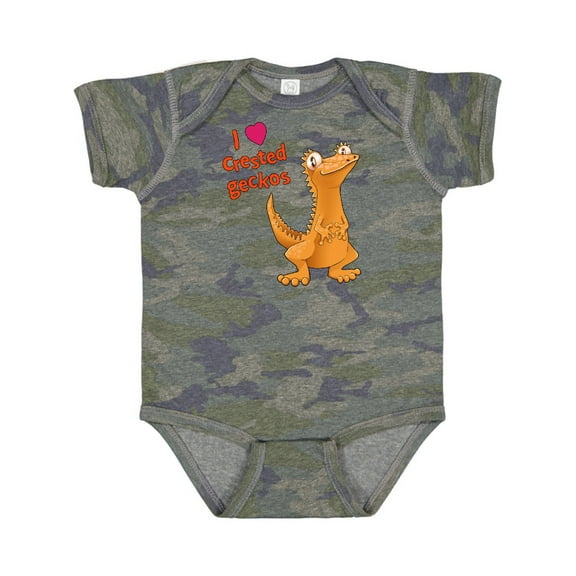 Inktastic I Love Crested Geckos Boys or Girls Baby Bodysuit