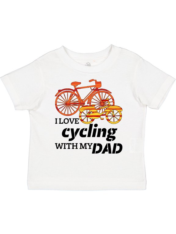 I Love Cycling with My Dad Bicycles Boys or Girls Toddler T-Shirt