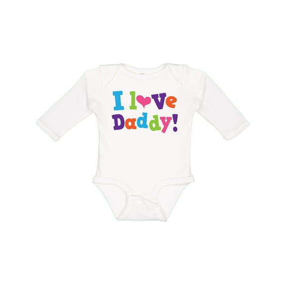 Inktastic I Love Daddy Girls Girls Long Sleeve Baby Bodysuit