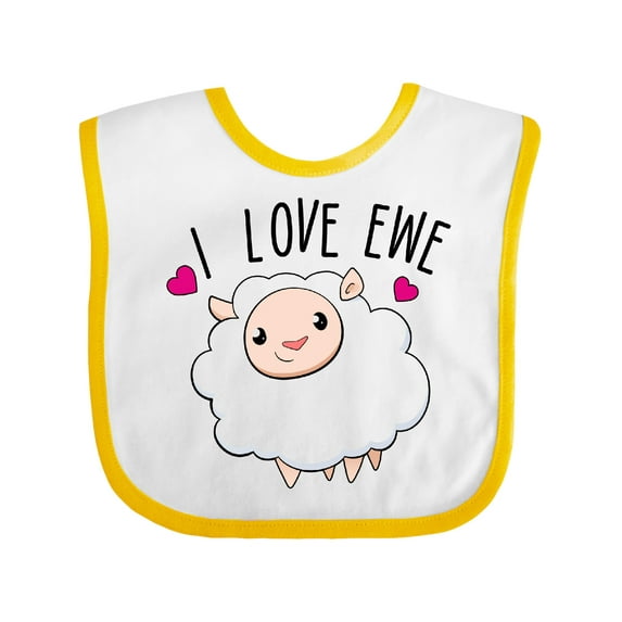 Inktastic I Love Ewe Cute Sheep Boys or Girls Baby Bib