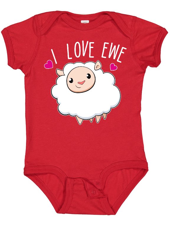 I Love Ewe Cute Sheep Boys or Girls Baby Bodysuit