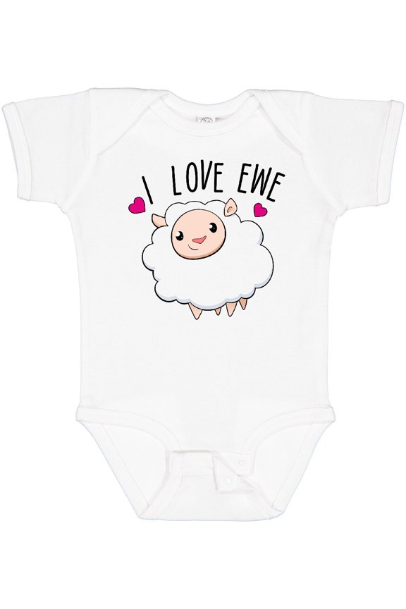I Love Ewe Cute Sheep Boys or Girls Baby Bodysuit
