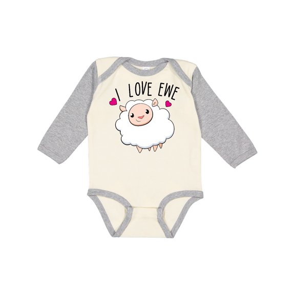 Inktastic I Love Ewe- Cute Sheep Boys or Girls Long Sleeve Baby Bodysuit