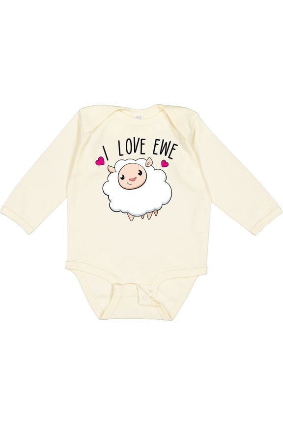 I Love Ewe- Cute Sheep Boys or Girls Long Sleeve Baby Bodysuit
