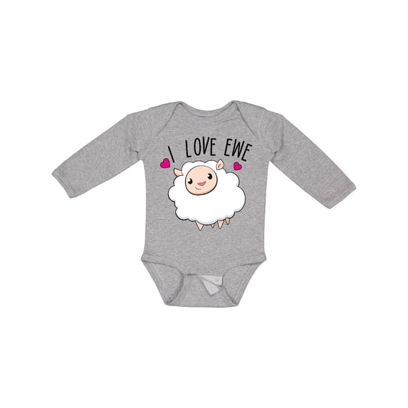 Inktastic I Love Ewe- Cute Sheep Boys or Girls Long Sleeve Baby Bodysuit