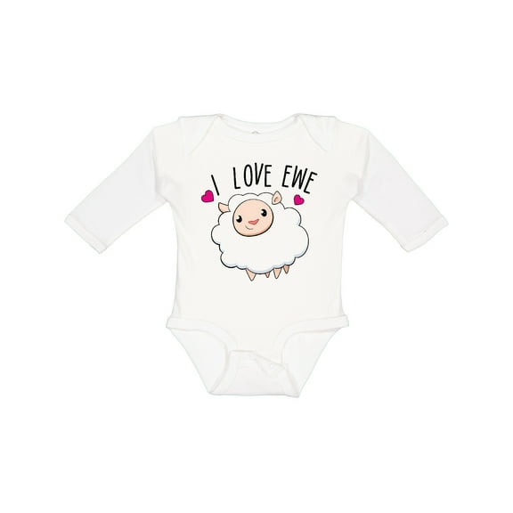 Inktastic I Love Ewe- Cute Sheep Boys or Girls Long Sleeve Baby Bodysuit