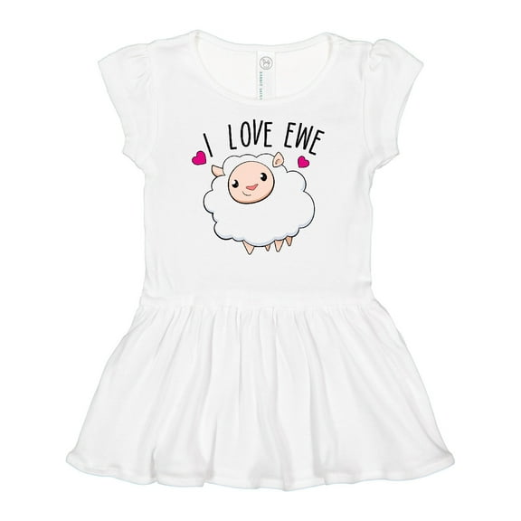 Inktastic I Love Ewe- cute sheep Girls Baby Dress