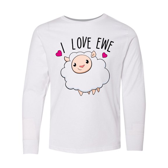 Inktastic I Love Ewe- cute sheep Long Sleeve Youth T-Shirt