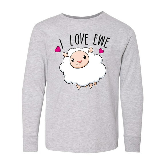 Inktastic I Love Ewe- cute sheep Long Sleeve Youth T-Shirt