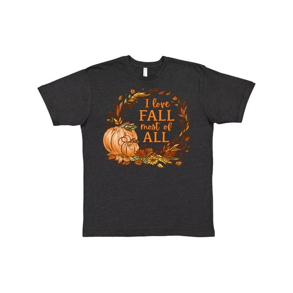 Inktastic I Love Fall Most of All Colorful Autumn Leaves T-Shirt