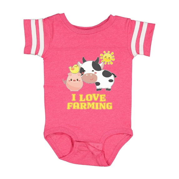 Inktastic I Love Farming- Farm Animals Boys or Girls Baby Bodysuit