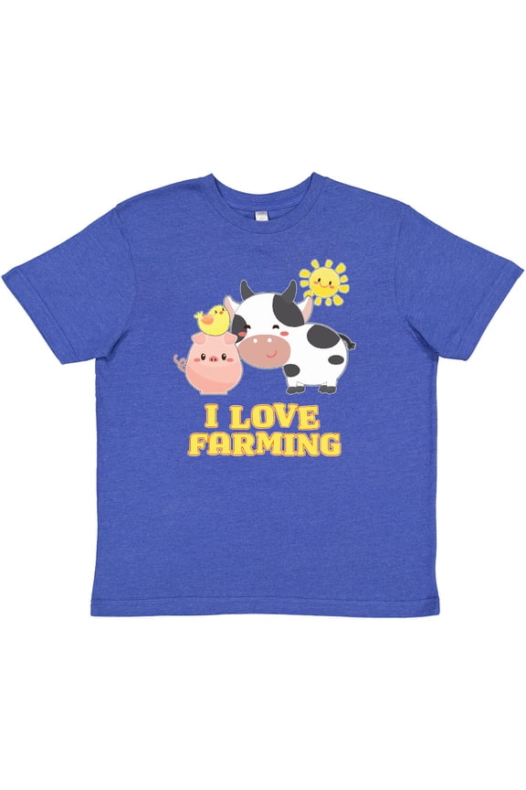 I Love Farming- farm animals Youth T-Shirt