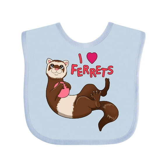 Inktastic I Love Ferrets Boys or Girls Baby Bib