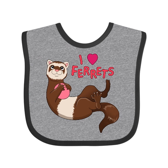 Inktastic I Love Ferrets Boys or Girls Baby Bib