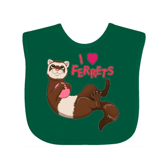 Inktastic I Love Ferrets Boys or Girls Baby Bib