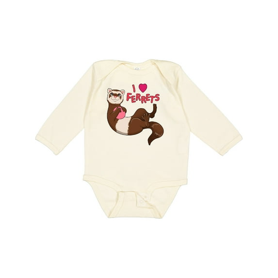 Inktastic I Love Ferrets Boys or Girls Long Sleeve Baby Bodysuit