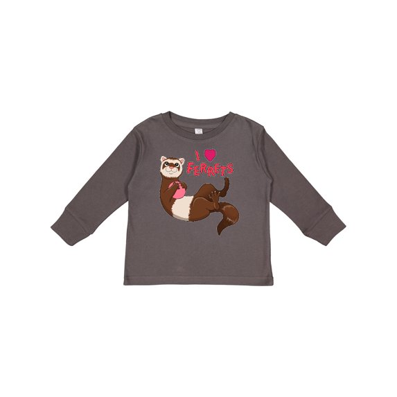 Inktastic I Love Ferrets Boys or Girls Long Sleeve Toddler T-Shirt