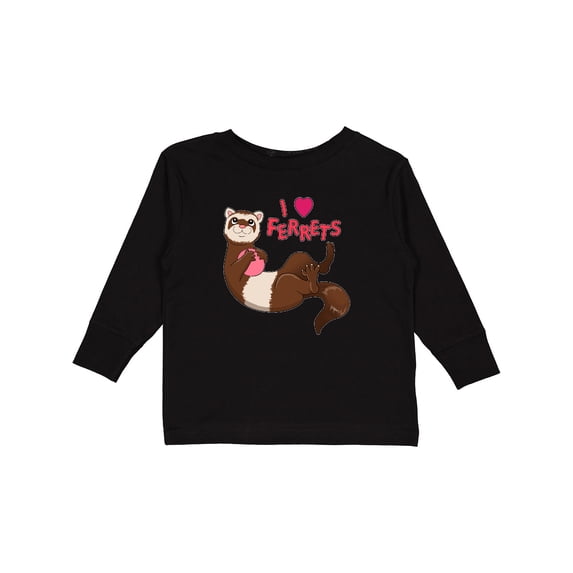 Inktastic I Love Ferrets Boys or Girls Long Sleeve Toddler T-Shirt