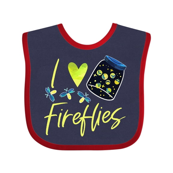 Inktastic I Love Fireflies Boys or Girls Baby Bib
