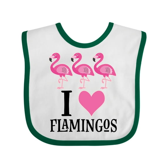 Inktastic I Love Flamingos Pink Bird Girls Baby Bib