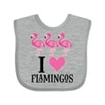 thumbnail image 1 of Inktastic I Love Flamingos Pink Bird Girls Baby Bib, 1 of 4