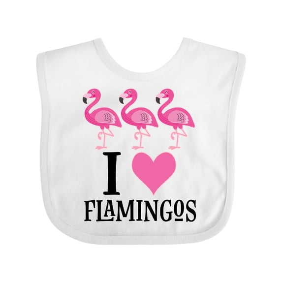 Inktastic I Love Flamingos Pink Bird Girls Baby Bib