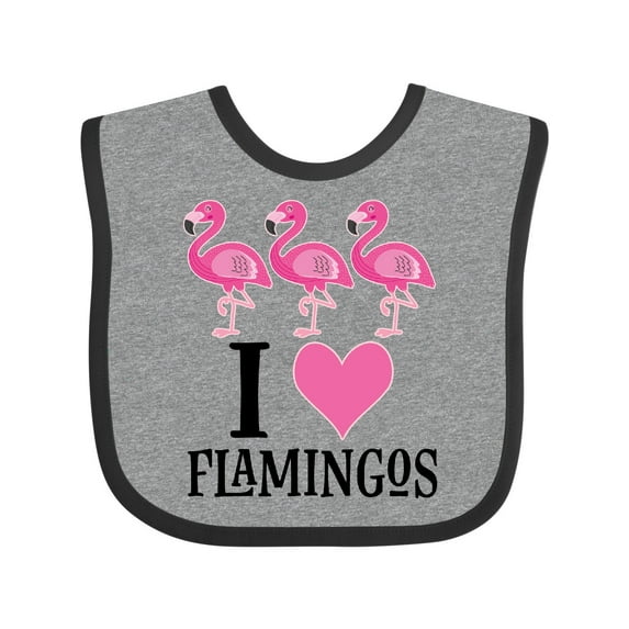 Inktastic I Love Flamingos Pink Bird Girls Baby Bib